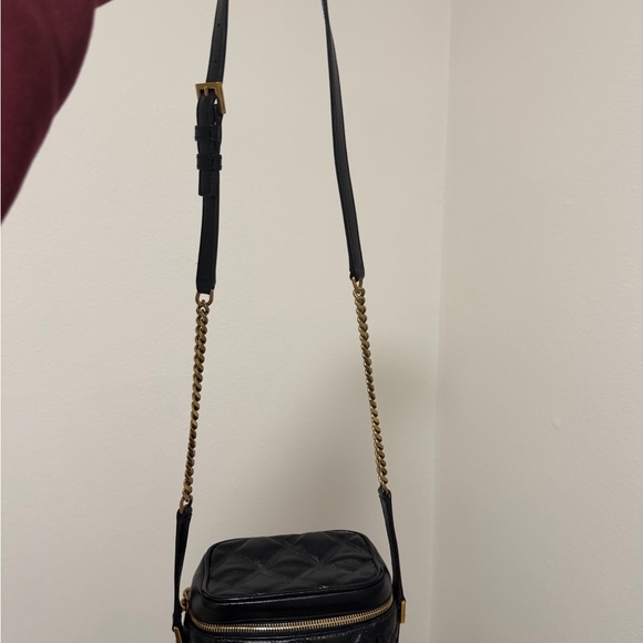 Saint Laurent Black Quilted Leather Crossbody Vanity Bag with Gold Hardware - Picture 6 of 9